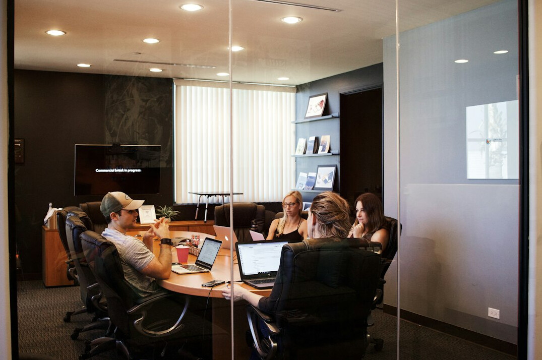 corporate software team meeting